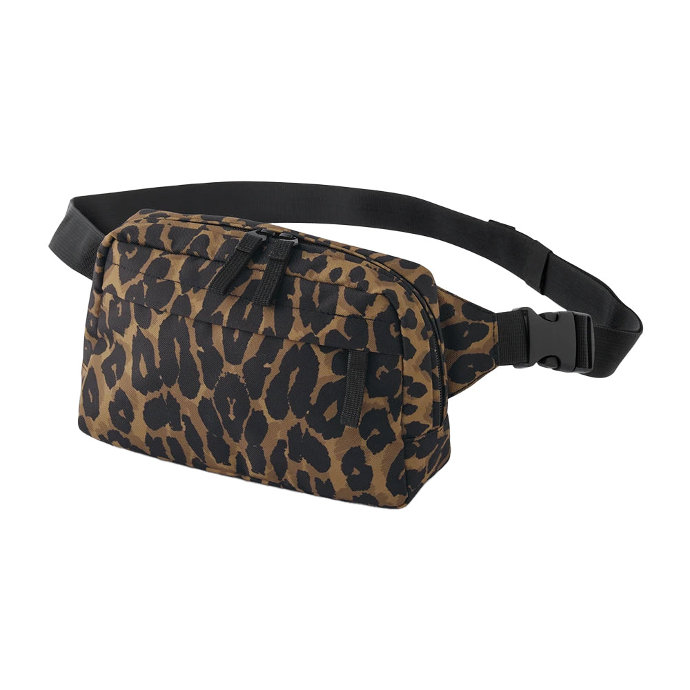 Black-Brown - Back - Bagbase Leopard Print Crossbody Bag