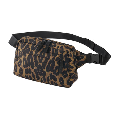 Black-Brown - Back - Bagbase Leopard Print Crossbody Bag