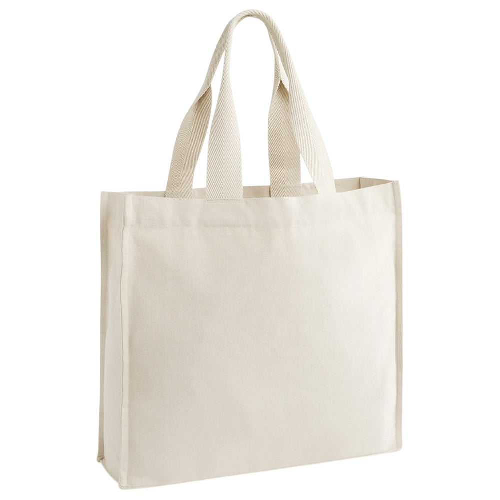 Natural - Front - Westford Mill Chevron Grab Handle 21L Tote Bag