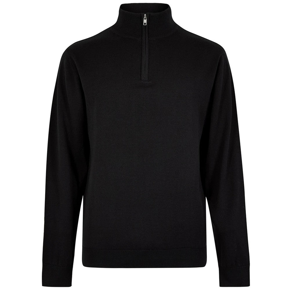 Black - Front - Kustom Kit Mens Arundel Quarter Zip Regular Sweatshirt