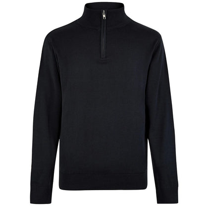 Navy - Front - Kustom Kit Mens Arundel Quarter Zip Regular Sweatshirt