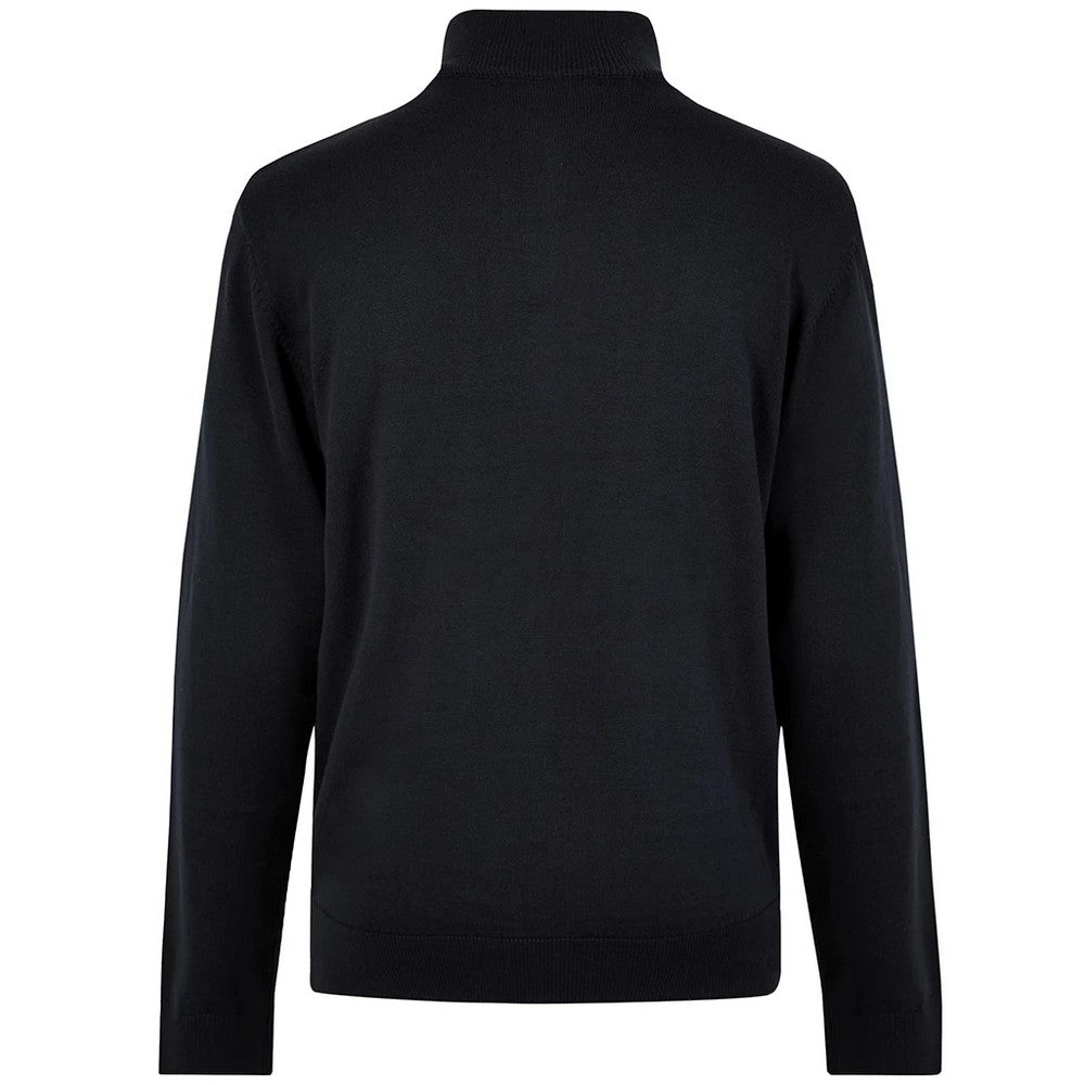 Navy - Back - Kustom Kit Mens Arundel Quarter Zip Regular Sweatshirt