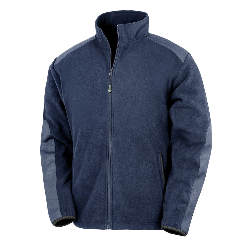 Navy - Front - Result Recycled Unisex Adult Microfleece Heavy Duty Jacket