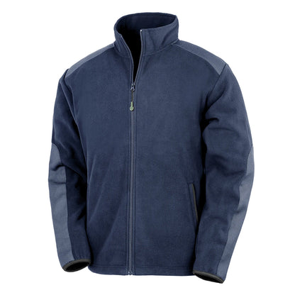 Navy - Front - Result Recycled Unisex Adult Microfleece Heavy Duty Jacket