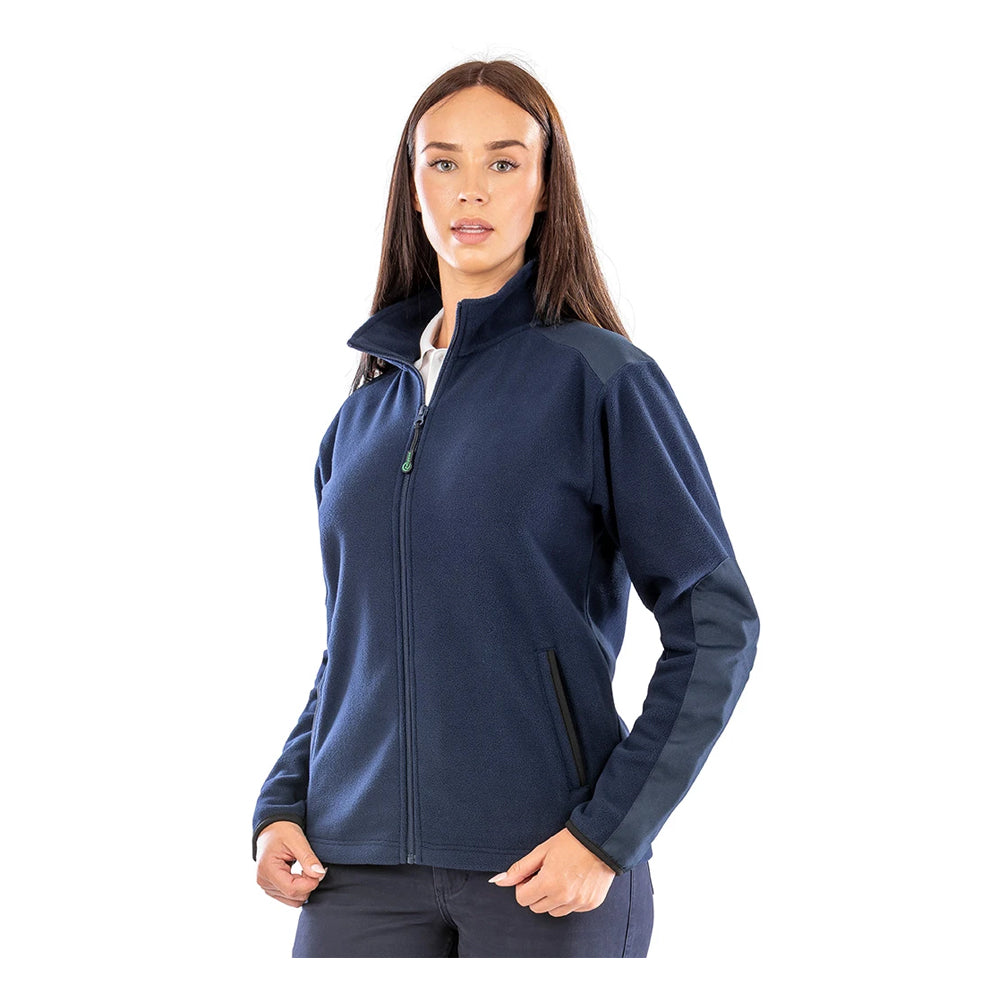 Navy - Side - Result Recycled Unisex Adult Microfleece Heavy Duty Jacket