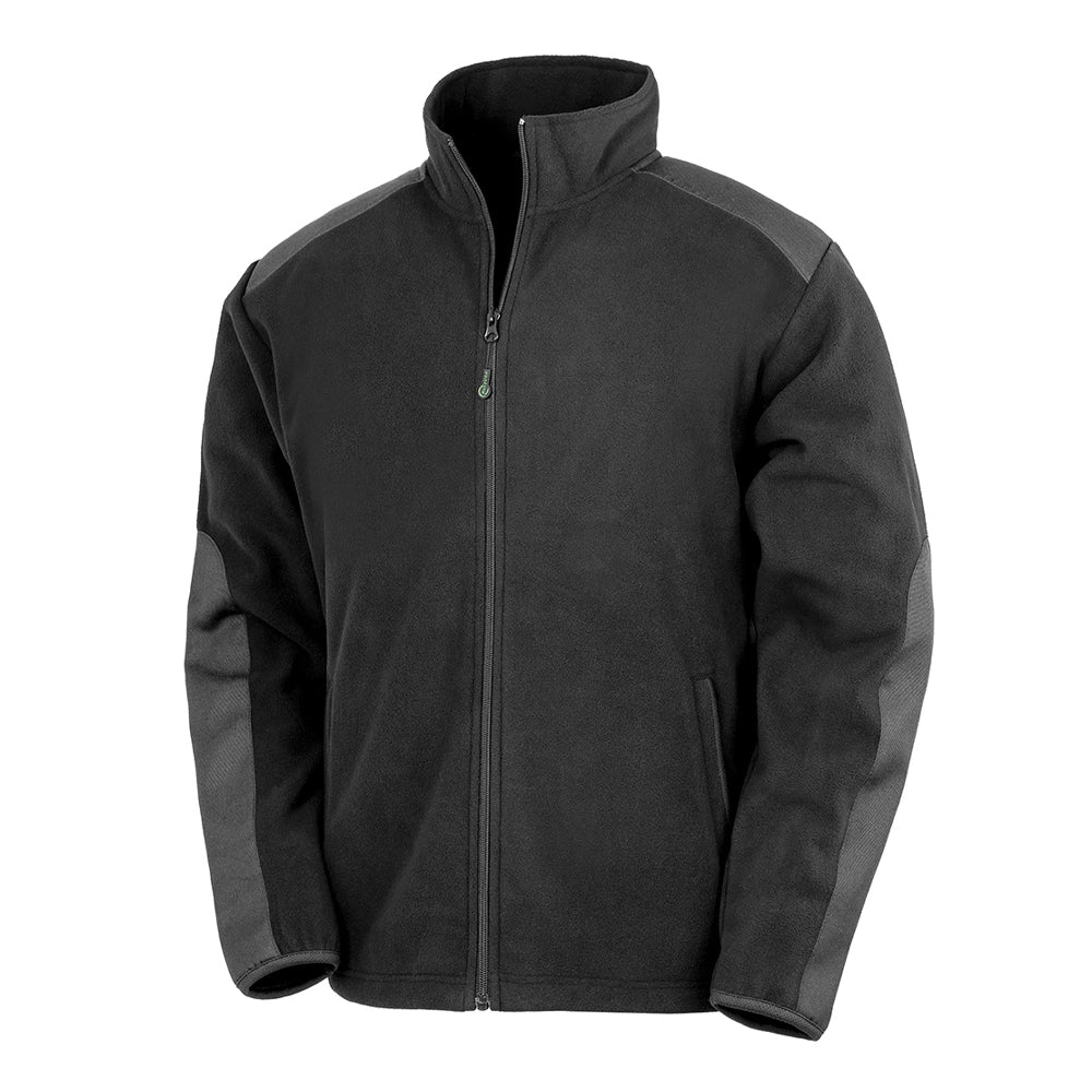 Black - Front - Result Recycled Unisex Adult Microfleece Heavy Duty Jacket