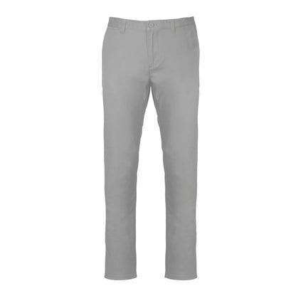 Fine Grey - Front - Kariban Mens Plain Modern Chinos