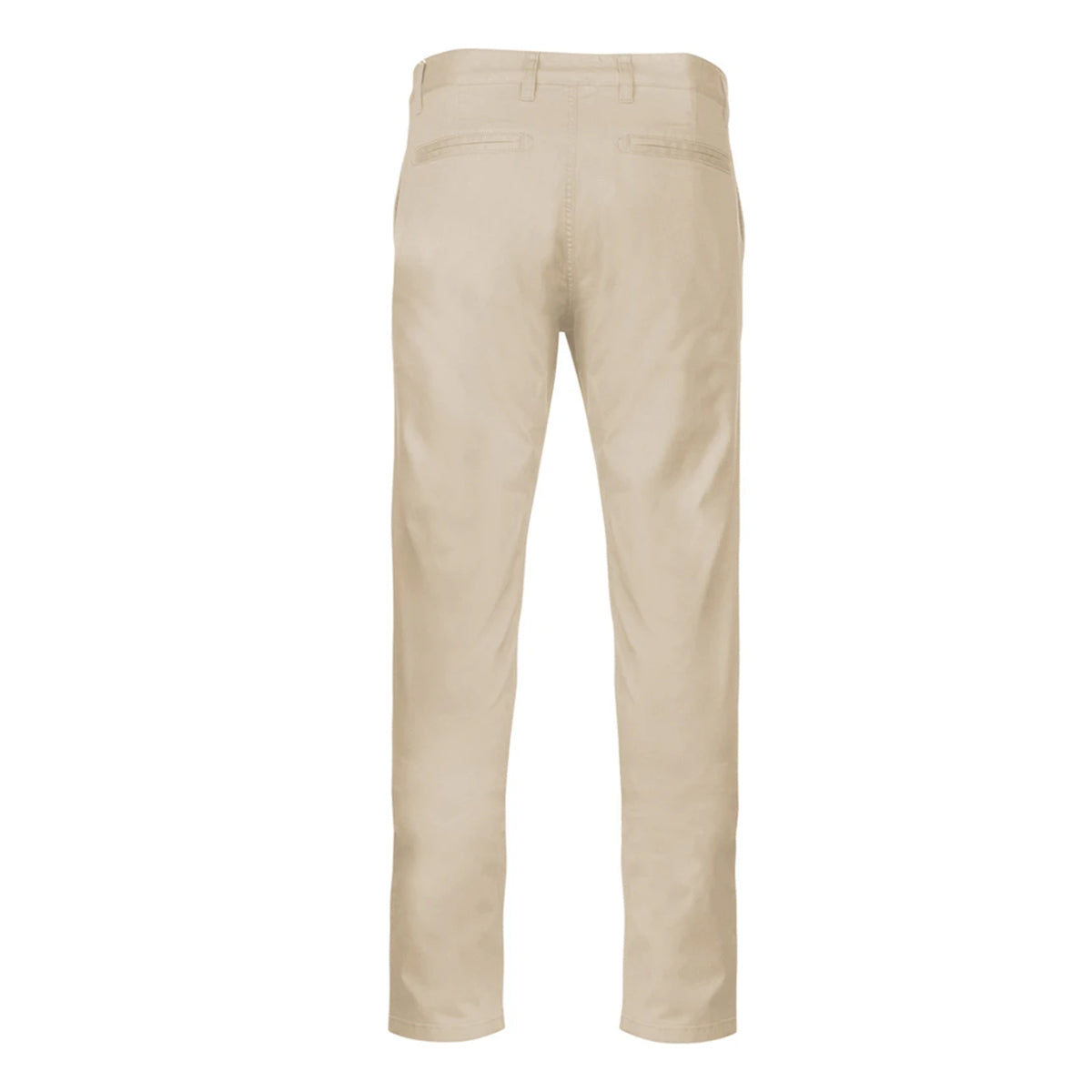 Beige - Back - Kariban Mens Plain Modern Chinos