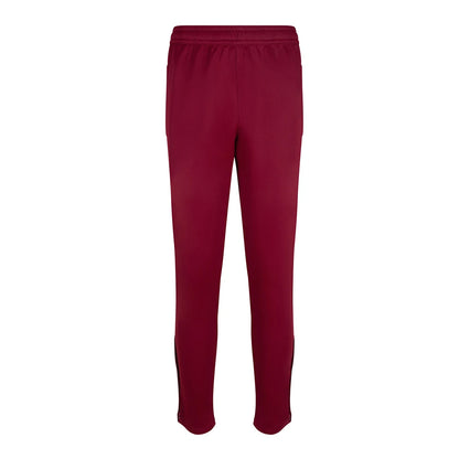 Burgundy - Back - Finden & Hales Mens Knitted Tracksuit Bottoms