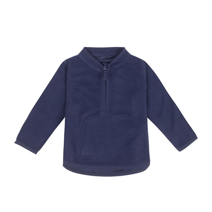 Navy - Front - Larkwood Childrens-Kids Lightweight Half Zip Fleece