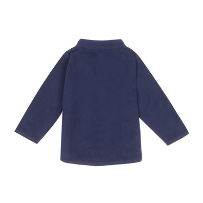Navy - Back - Larkwood Childrens-Kids Lightweight Half Zip Fleece