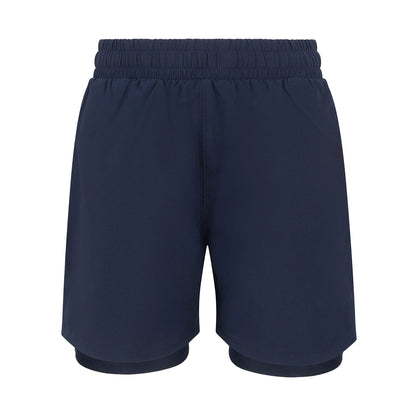 Navy - Front - Tombo Childrens-Kids Double Layer Sports Shorts