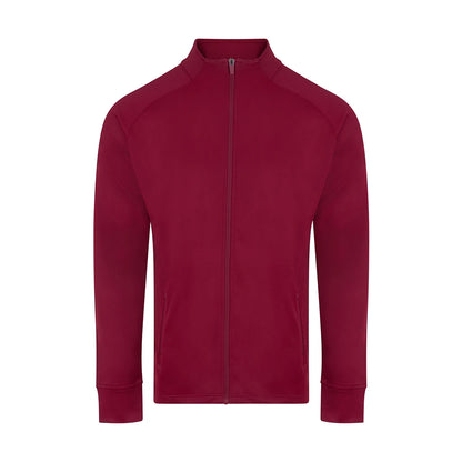 Burgundy - Front - Finden & Hales Unisex Adult Knitted Tracksuit Top