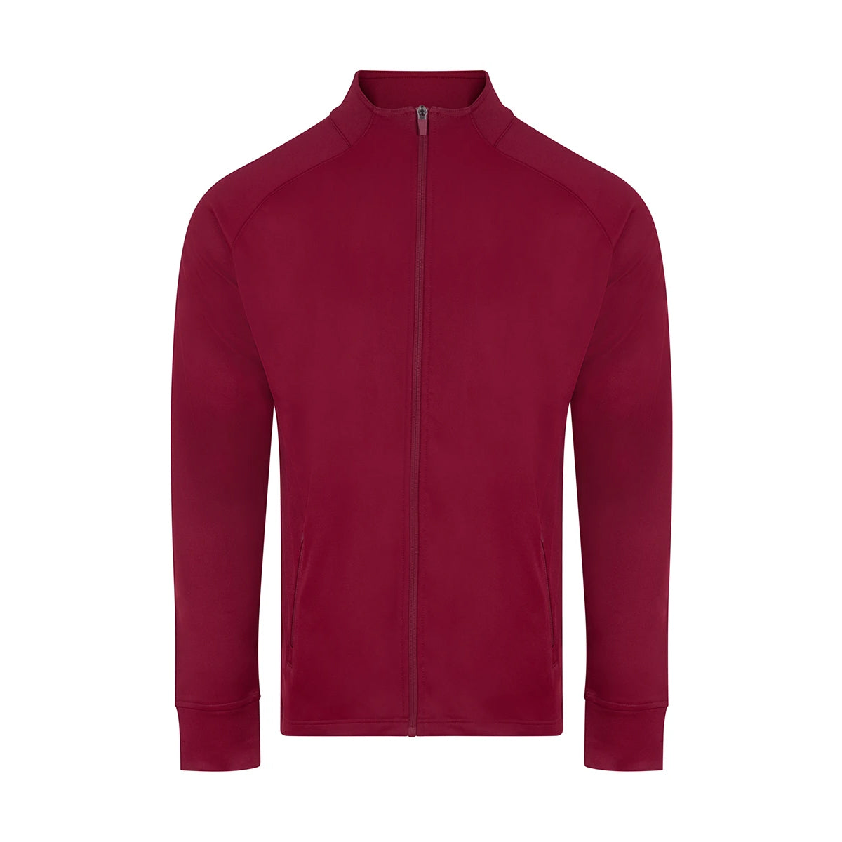 Burgundy - Front - Finden & Hales Mens Tracksuit Top