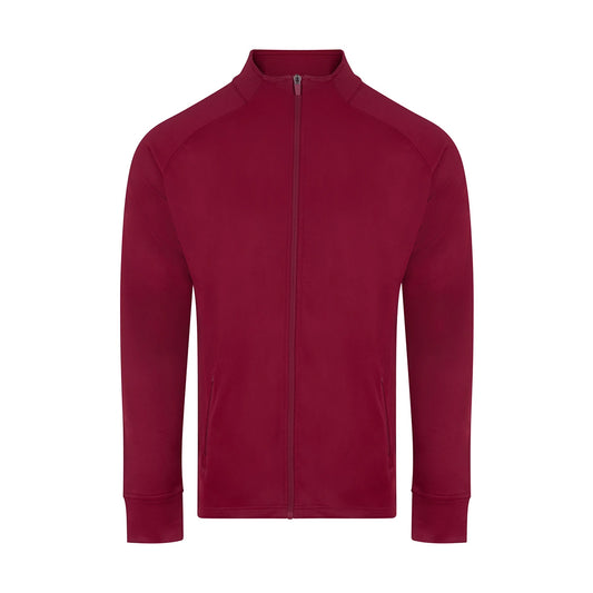 Burgundy - Front - Finden & Hales Mens Tracksuit Top