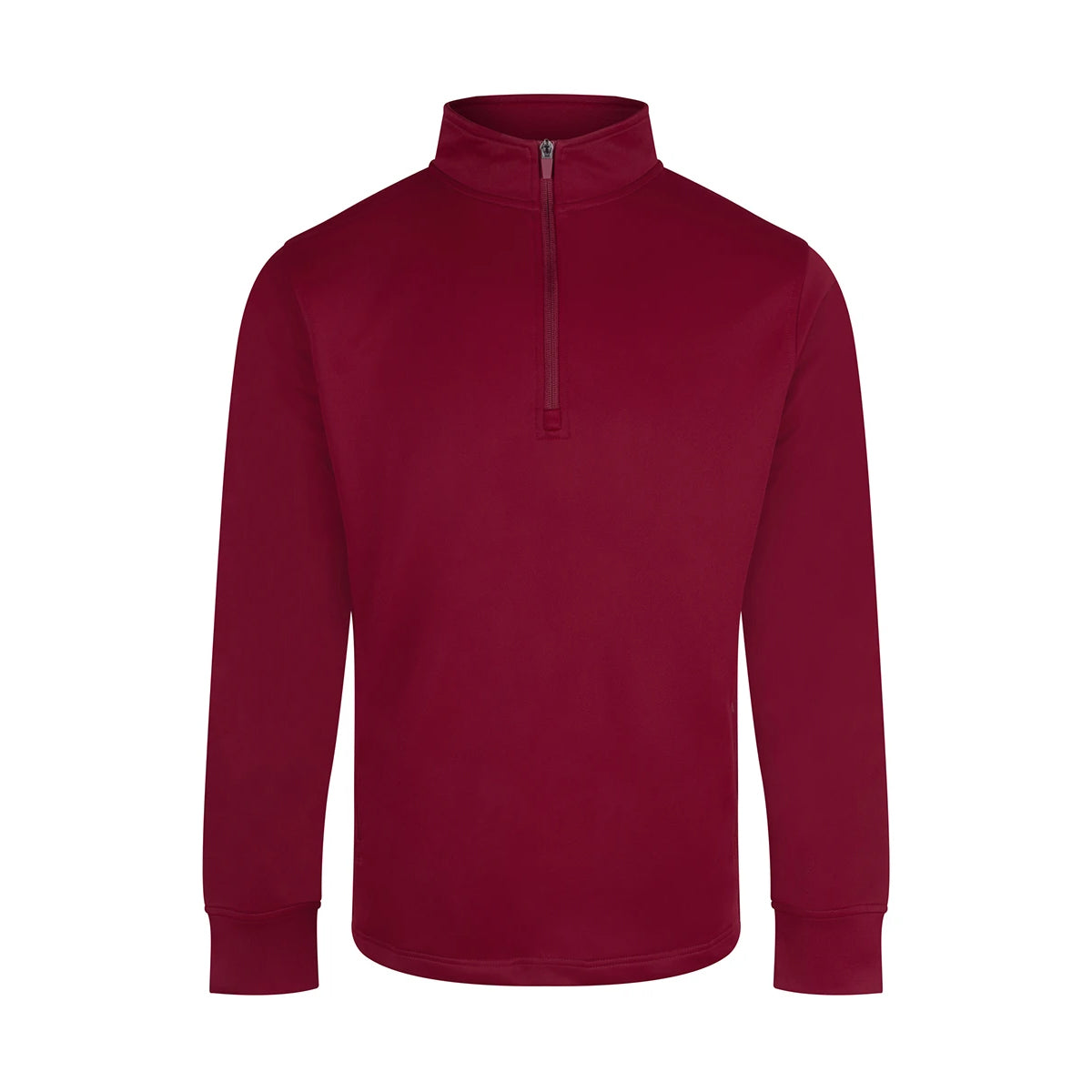 Burgundy - Front - Finden & Hales Unisex Adult Quarter Zip Tracksuit Top
