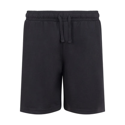Black - Front - Finden & Hales Childrens-Kids Team No Pocket Shorts