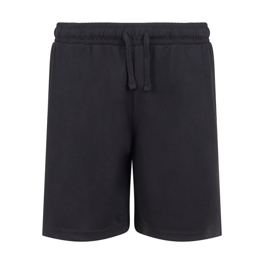 Black - Front - Finden & Hales Childrens-Kids Team No Pocket Shorts