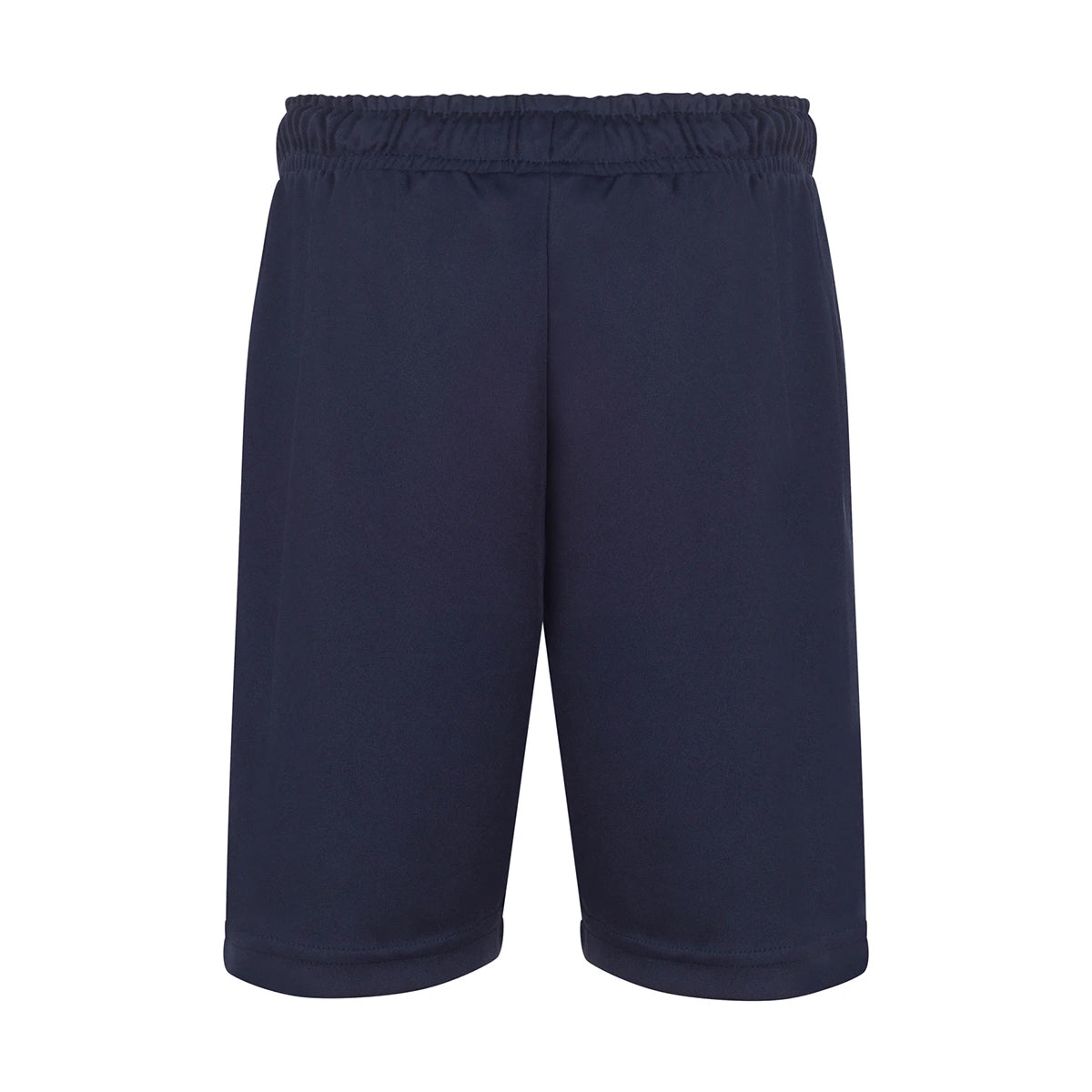 Navy - Back - Finden & Hales Childrens-Kids Team No Pocket Shorts