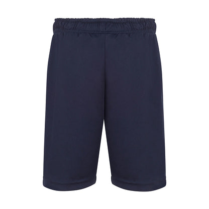 Navy - Back - Finden & Hales Childrens-Kids Team No Pocket Shorts