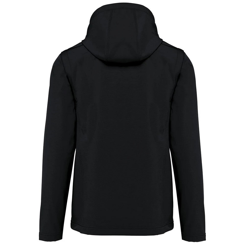 Black - Back - Kariban Unisex Adult 3 Layer Hooded Soft Shell Jacket