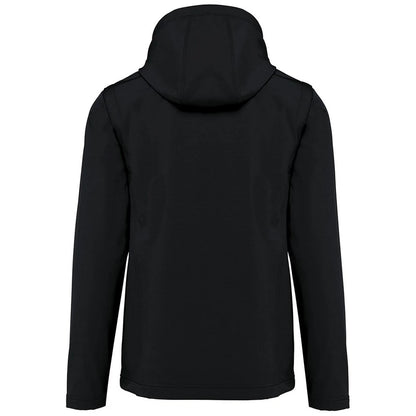 Black - Back - Kariban Unisex Adult 3 Layer Hooded Soft Shell Jacket