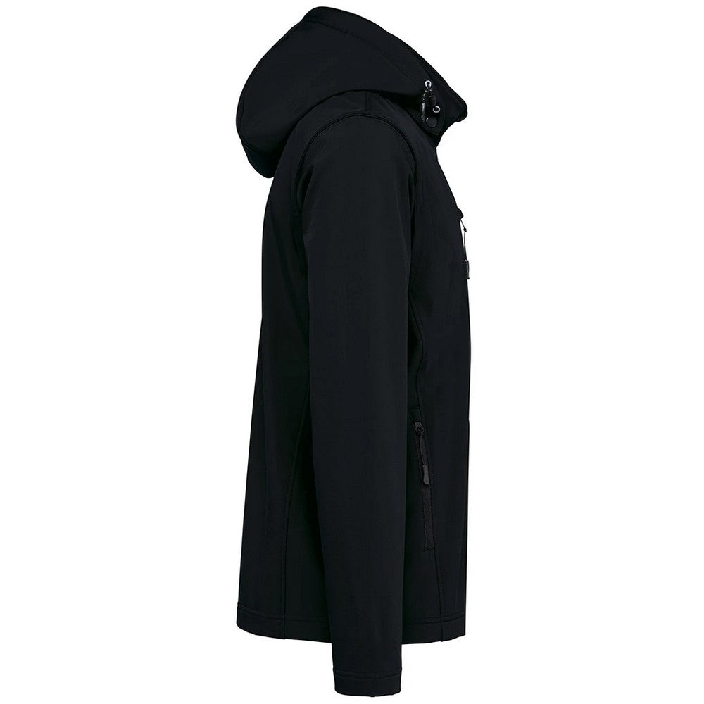 Black - Side - Kariban Unisex Adult 3 Layer Hooded Soft Shell Jacket