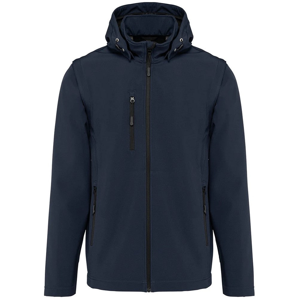 Navy - Front - Kariban Unisex Adult 3 Layer Hooded Soft Shell Jacket