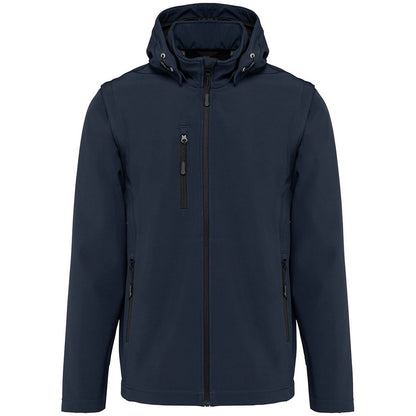 Navy - Front - Kariban Unisex Adult 3 Layer Hooded Soft Shell Jacket
