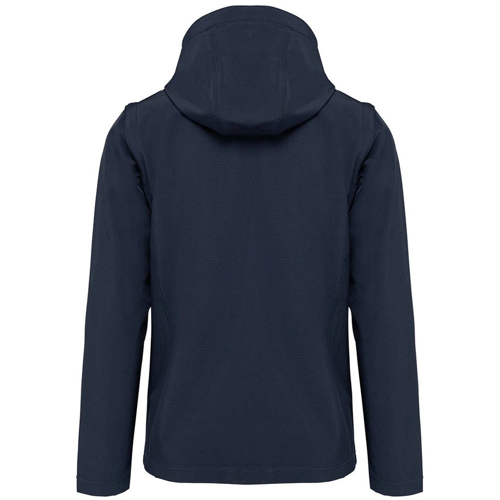 Navy - Back - Kariban Unisex Adult 3 Layer Hooded Soft Shell Jacket