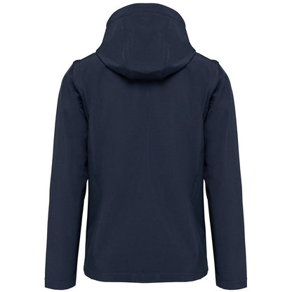 Navy - Back - Kariban Unisex Adult 3 Layer Hooded Soft Shell Jacket