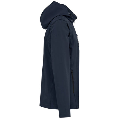 Navy - Side - Kariban Unisex Adult 3 Layer Hooded Soft Shell Jacket