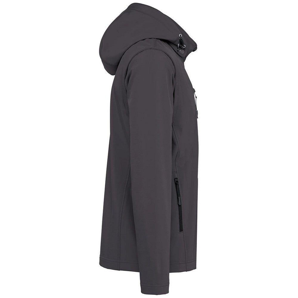 Titanium - Side - Kariban Unisex Adult 3 Layer Hooded Soft Shell Jacket