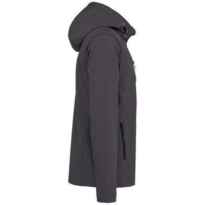 Titanium - Side - Kariban Unisex Adult 3 Layer Hooded Soft Shell Jacket