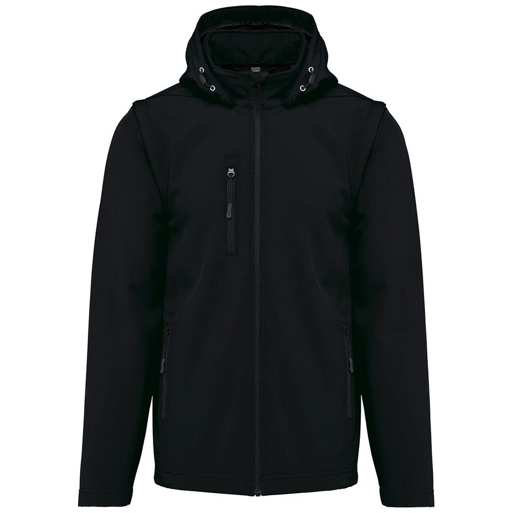 Black - Front - Kariban Unisex Adult 3 Layer Hooded Soft Shell Jacket