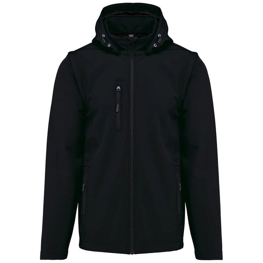 Black - Front - Kariban Unisex Adult 3 Layer Hooded Soft Shell Jacket