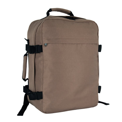 Cashew Brown - Front - Kimood Plain Travel Backpack