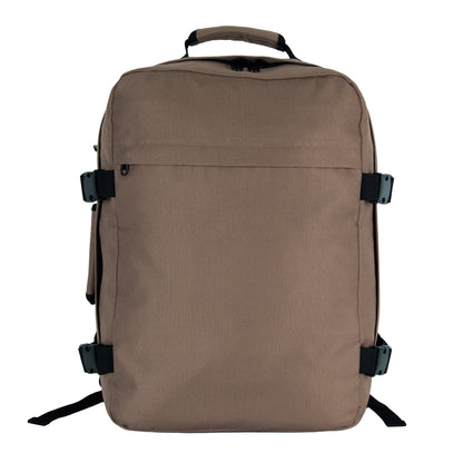 Cashew Brown - Back - Kimood Plain Travel Backpack