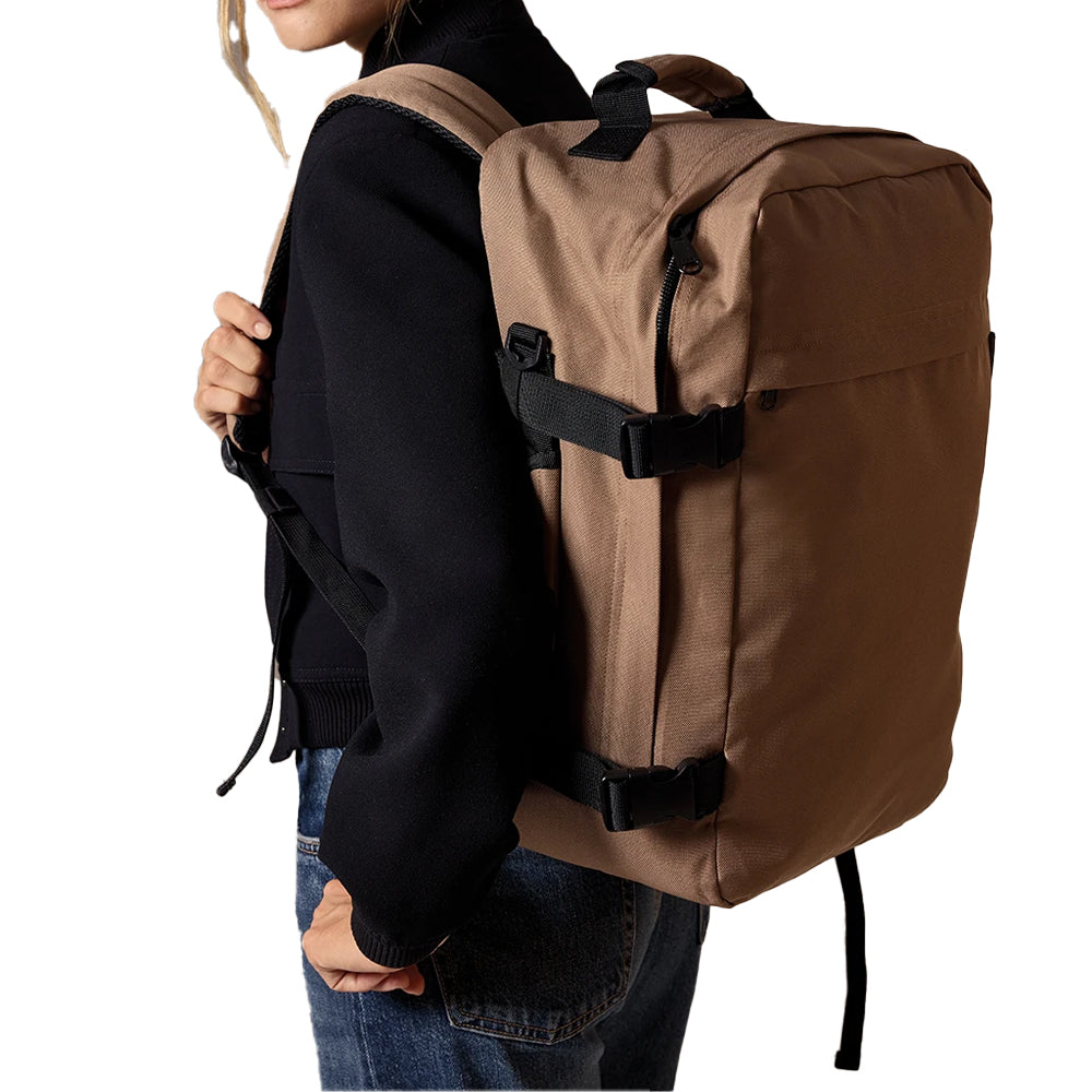 Cashew Brown - Side - Kimood Plain Travel Backpack