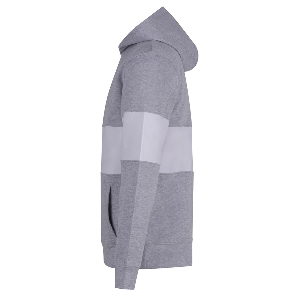 Heather Grey-White - Back - Front Row Unisex Adult Panelled Heavyweight Hoodie