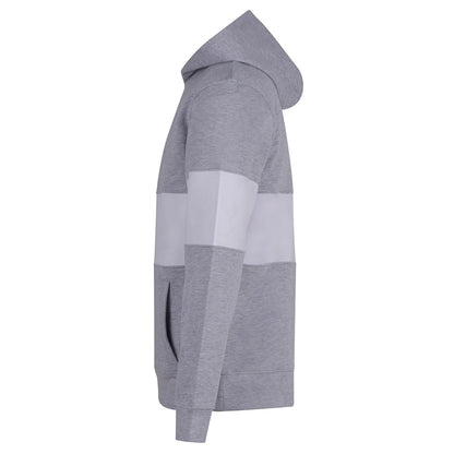 Heather Grey-White - Back - Front Row Unisex Adult Panelled Heavyweight Hoodie