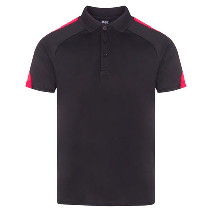 Black-Red - Front - Finden & Hales Unisex Adult Team Polo Shirt