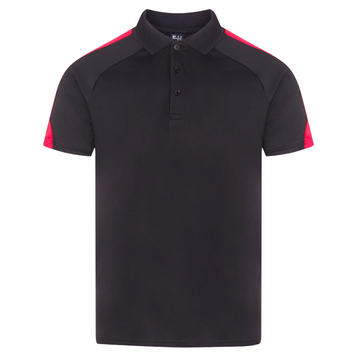 Black-Red - Front - Finden & Hales Unisex Adult Team Polo Shirt