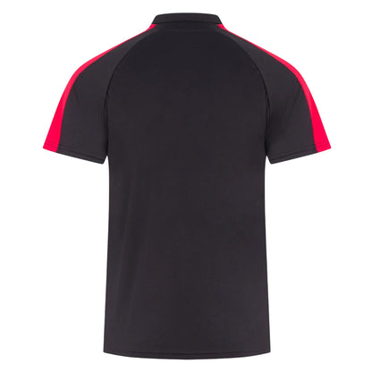 Black-Red - Back - Finden & Hales Unisex Adult Team Polo Shirt