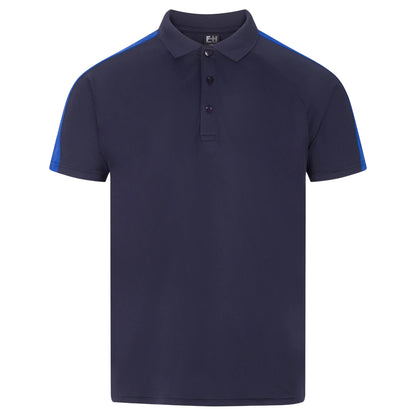 Navy-Royal Blue - Front - Finden & Hales Unisex Adult Team Polo Shirt