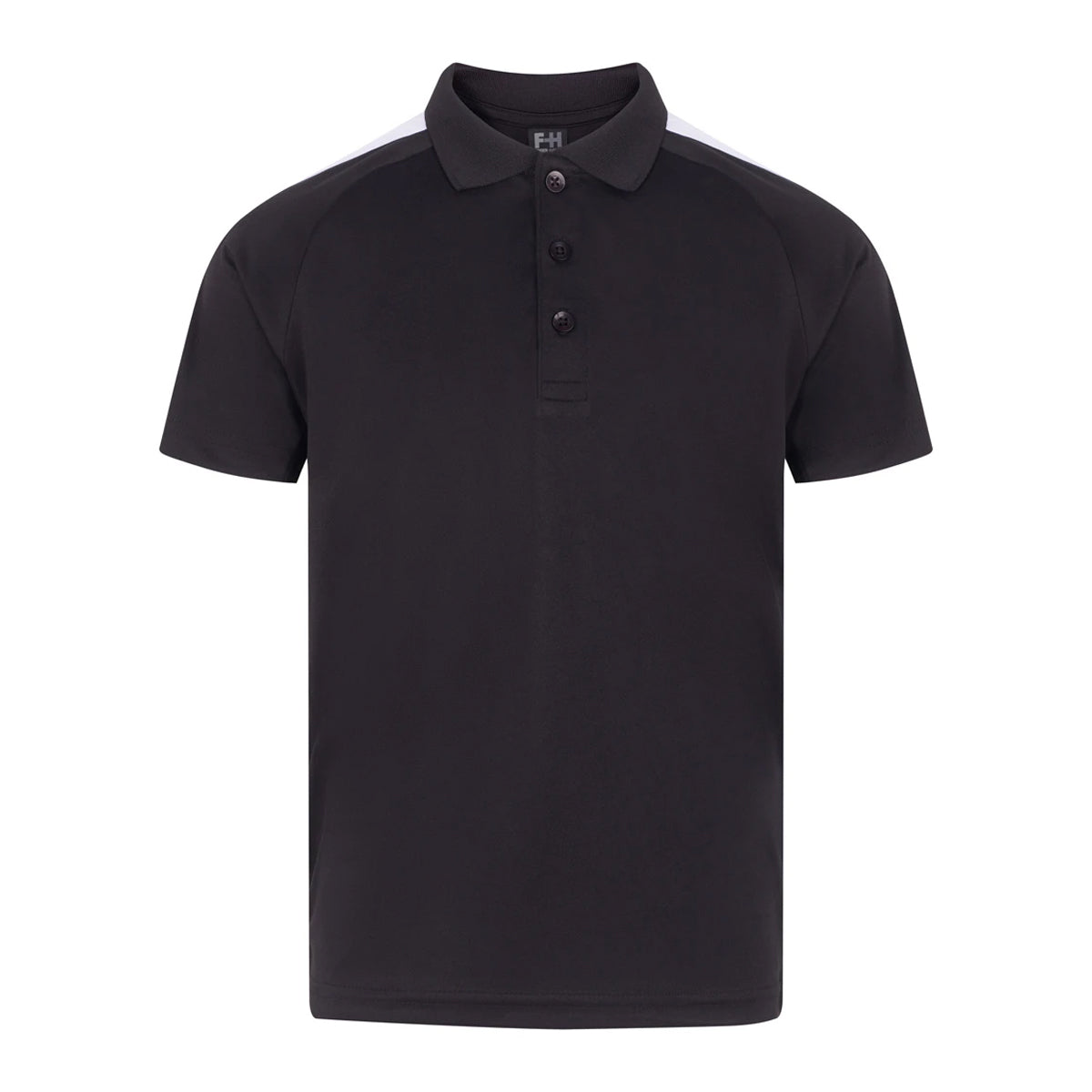 Black-White - Front - Finden & Hales Childrens-Kids Team Polo Shirt