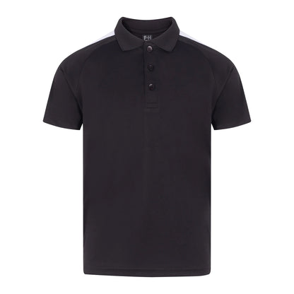 Black-White - Front - Finden & Hales Childrens-Kids Team Polo Shirt