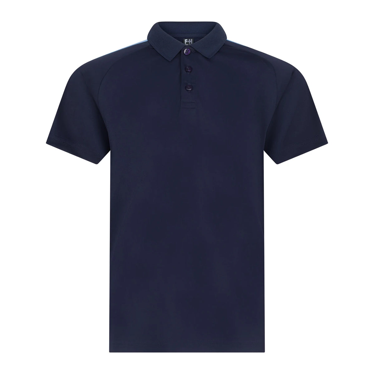 Navy-Sky Blue - Front - Finden & Hales Childrens-Kids Team Polo Shirt