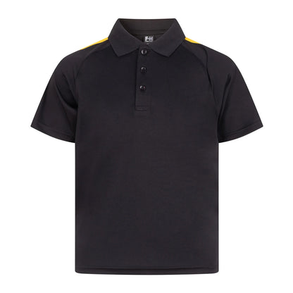Black-Gold - Front - Finden & Hales Childrens-Kids Team Polo Shirt