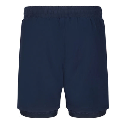 Navy - Back - Tombo Unisex Adult Double Layer Sports Shorts